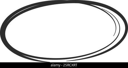 Irregular oval shape emphasizing a particular point, using a hand drawn style with double lines, creating a visually appealing and informal highlight Stock Vector