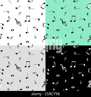 Music notes seamless pattern vector backgrounds Stock Vector
