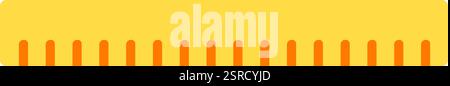 Orange vertical rounded stripes over a yellow background creating a fence or a comb like effect, suitable for backgrounds and decorative purposes Stock Vector