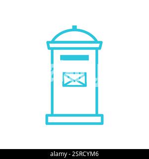 Letter Box Icon Design. Isolated on white. Blue icon set. Stock Vector