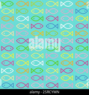 Colorful Fish seamless pattern texture Stock Vector