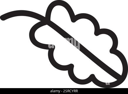 Minimalist vector illustration showing a stylized bunch of grapes crossed out, conveying a message of prohibition related to grapes and grape derived products Stock Vector