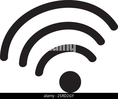 Wifi symbol is representing wireless network and showing internet access, sending and receiving data, modern technology and global connection Stock Vector