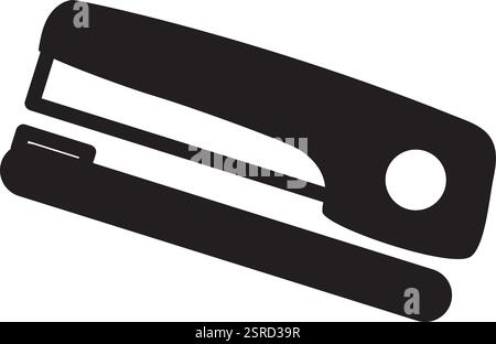 Stapler silhouette isolated on a white background representing office work, binding documents, and stationery equipment for organizing paperwork Stock Vector