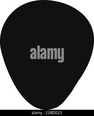 Silhouette of a black guitar pick, capturing the essence of musical expression and representing the connection between musician and instrument Stock Vector