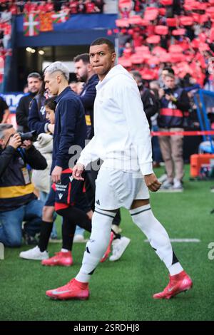 Pamplona, Navarra, Spain - 15th February 2025: Kylian Mbappé dribbling