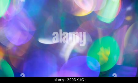 Multicolored Abstract Background with Defocused Spherical Lights and Glowing Gradient Stock Photo