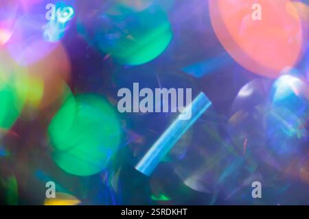 Multicolored Abstract Background with Defocused Spherical Lights and Glowing Gradient Stock Photo