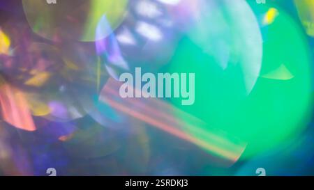 Multicolored Abstract Background with Defocused Spherical Lights and Glowing Gradient Stock Photo