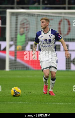 Nicolás Valentini of Hellas Verona FC seen in action during the Italian ...