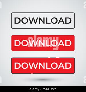 Download button on white background Stock Vector