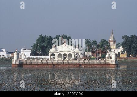 Exterior of Jal Mandir with reflection in water, Bihar, India, Asia ...