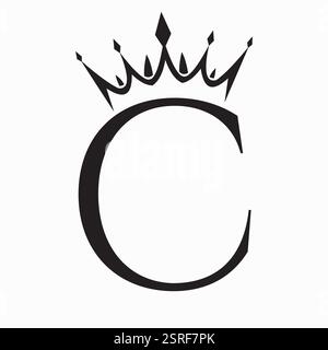 Initial Letter C Crown Logo Concept For Fashion and Beauty Symbol Vector Template Stock Vector