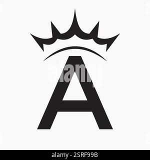 Initial Letter A Crown Logo Concept For Fashion and Beauty Symbol Vector Template Stock Vector
