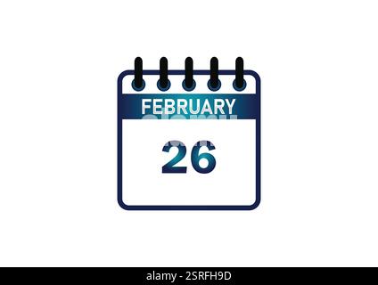 February 26 - calendar and Time planner. Daily Calendar Icon reminder ...