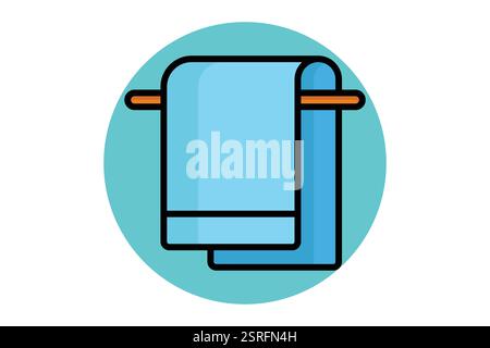 Towel icon. colored outline style. icon related to gym and fitness Stock Vector