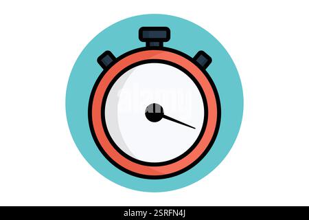 Stopwatch icon. colored outline style. icon related to gym and fitness Stock Vector