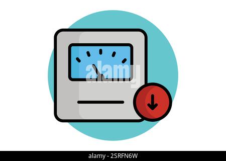 Weight loss icon. colored outline style. icon related to gym and fitness Stock Vector
