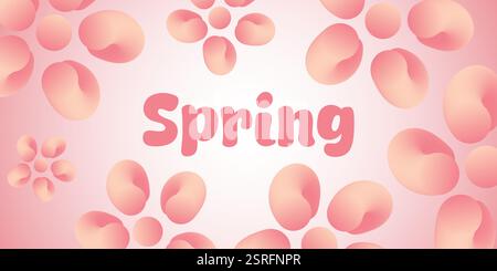 Abstract Floral Spring Background with Pastel Petals and Gradient Vibes Stock Vector