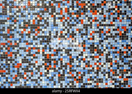 Background from a wall of colorful mosaic tiles Stock Photo