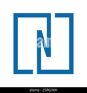 initial letter n square icon logo design template Stock Vector