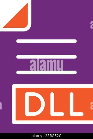 DLL Vector Icon Design Illustration Stock Vector
