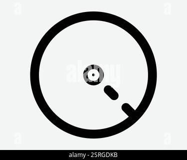 Radar Scan Scanner Round Circle Shape Outline Scanning Search Technology Tech Compliment Icon Black White Symbol Sign Graphic Illustration Vector Stock Vector