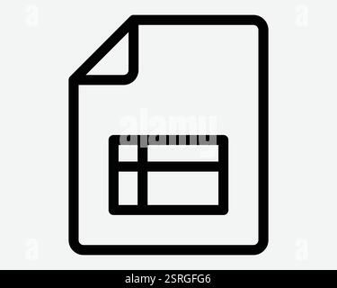 Spreadsheet File Folder Document Paper Save Doc Data Outline Shape Fold Input Icon Black White Symbol Sign Graphic Illustration Vector Stock Vector
