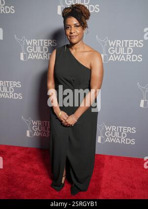 Erika L. Johnson arrives at the 2025 Writers Guild Awards held at the