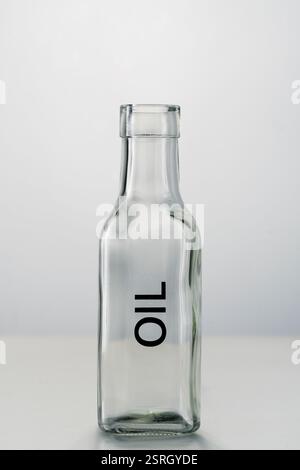 empty glass bottle for oil Stock Photo