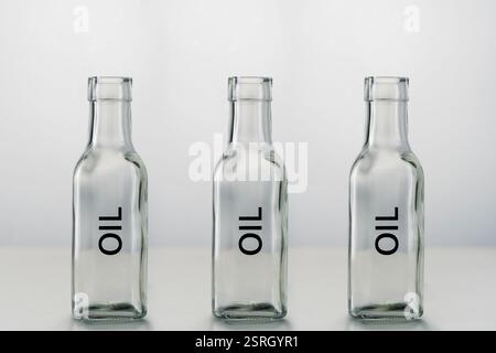 empty glass bottle for oil Stock Photo