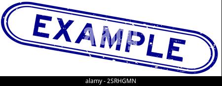 Grunge blue example word rubber seal stamp on white background Stock Vector