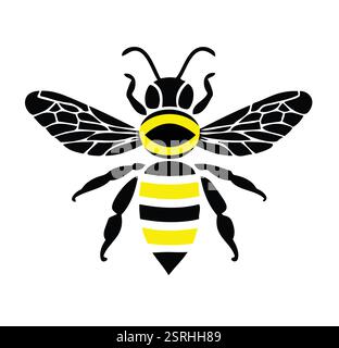 An illustrator of a bee on a white background Stock Vector