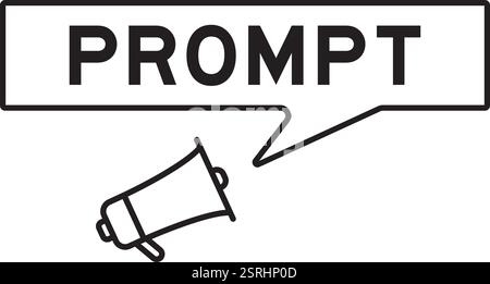 Megaphone icon with speech bubble in word prompt on white background Stock Vector
