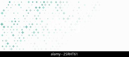Healthcare medical background with random plus pattern. Medical technology banner. Stock Vector