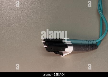 LC style fiber optic connector Stock Photo