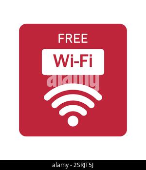 Free WiFi Icons Symbol Set.Free WiFi icon set symbol. color Vector wifi sign on white background. Wifi signal, public place, restaurant, access point. Stock Vector