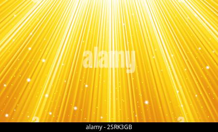 Sunlight rays background with light effects. Yellow backdrop with light of radiance. Vector illustration Stock Vector