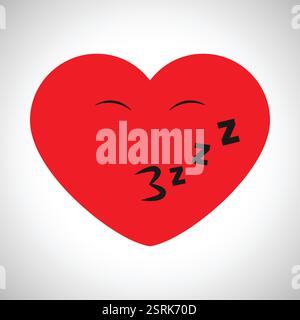 Winking cartoon heart. Symbol of Love. Vector illustration Stock Vector