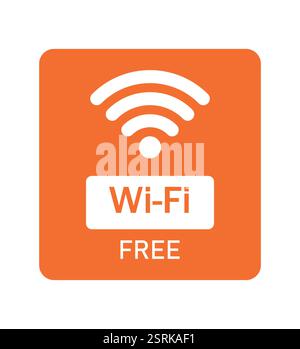 Free WiFi Icons Symbol Set.Free WiFi icon set symbol. color Vector wifi sign on white background. Wifi signal, public place, restaurant, access point. Stock Vector
