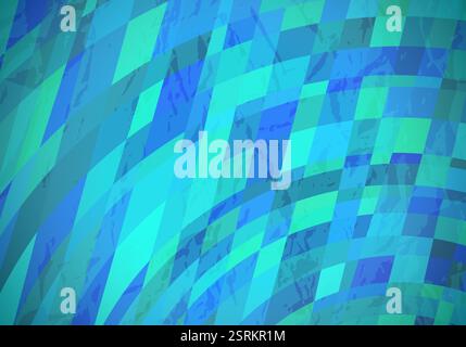 Abstract textured background with blue colorful rectangles. Beautiful futuristic dynamic geometric pattern design. Vector illustration Stock Vector