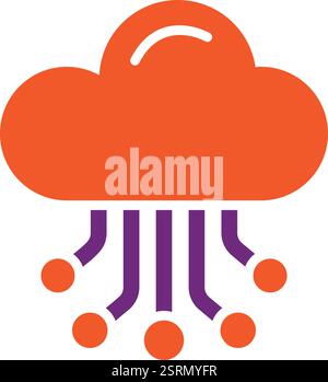 Cloud Hosting Vector Icon Design Illustration Stock Vector