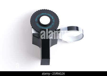 Manual mechanical printer for text on white background Stock Photo