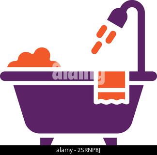 Bathtub Vector Icon Design Illustration Stock Vector
