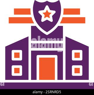 Police Station Vector Icon Design Illustration Stock Vector