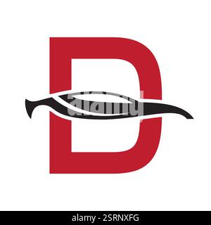 Initial Letter D Automotive Logo Design Concept With Car Symbol Vector Template Stock Vector