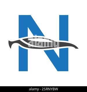 Initial Letter N Automotive Logo Design Concept With Car Symbol Vector Template Stock Vector