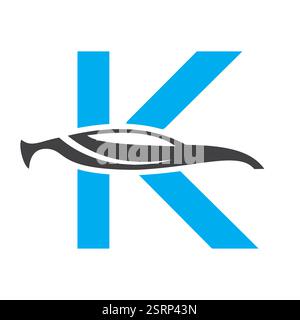 Initial Letter K Automotive Logo Design Concept With Car Symbol Vector Template Stock Vector