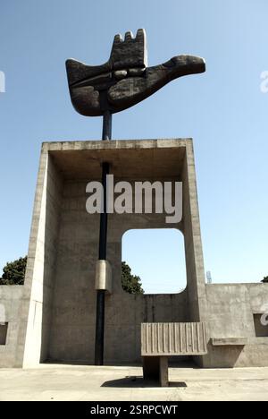 Open Hand monument emblem of Chandigarh designed by French