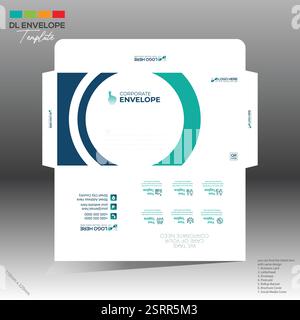 4 colored vector made envelope design for corporate and any best company use Stock Vector